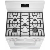 Frigidaire FCRG3052BW Gas Range, 5.1 cu. ft. Capacity, 30 inch Exterior Width, Manual Clean, 5 Burners, Storage Drawer, 18,000 BTU Highest Burner, White colour