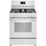 Frigidaire FCRG3052BW Gas Range, 5.1 cu. ft. Capacity, 30 inch Exterior Width, Manual Clean, 5 Burners, Storage Drawer, 18,000 BTU Highest Burner, White colour