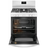 Frigidaire FCRG3052BW Gas Range, 5.1 cu. ft. Capacity, 30 inch Exterior Width, Manual Clean, 5 Burners, Storage Drawer, 18,000 BTU Highest Burner, White colour