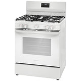 Frigidaire FCRG3052BW Gas Range, 5.1 cu. ft. Capacity, 30 inch Exterior Width, Manual Clean, 5 Burners, Storage Drawer, 18,000 BTU Highest Burner, White colour