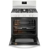Frigidaire FCRG3052BW Gas Range, 5.1 cu. ft. Capacity, 30 inch Exterior Width, Manual Clean, 5 Burners, Storage Drawer, 18,000 BTU Highest Burner, White colour