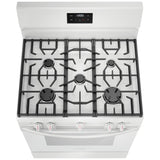 Frigidaire FCRG3052BW Gas Range, 5.1 cu. ft. Capacity, 30 inch Exterior Width, Manual Clean, 5 Burners, Storage Drawer, 18,000 BTU Highest Burner, White colour