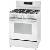 Frigidaire FCRG3062AW Gas Range, 5.1 cu. ft. Capacity, 30 inch Exterior Width, Manual Clean, 5 Burners, Storage Drawer, 18,000 BTU Highest Burner, White colour