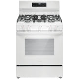 Frigidaire FCRG3062AW Gas Range, 5.1 cu. ft. Capacity, 30 inch Exterior Width, Manual Clean, 5 Burners, Storage Drawer, 18,000 BTU Highest Burner, White colour