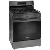 Frigidaire FCRG3083AD Gas Range, 5.1 cu. ft. Capacity, 30 inch Exterior Width, Self Clean, Convection, 5 Burners, Storage Drawer, Yes, 18,000 BTU Highest Burner, Black Stainless Steel colour