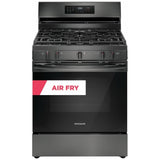 Frigidaire FCRG3083AD Gas Range, 5.1 cu. ft. Capacity, 30 inch Exterior Width, Self Clean, Convection, 5 Burners, Storage Drawer, Yes, 18,000 BTU Highest Burner, Black Stainless Steel colour