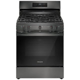Frigidaire FCRG3083AD Gas Range, 5.1 cu. ft. Capacity, 30 inch Exterior Width, Self Clean, Convection, 5 Burners, Storage Drawer, Yes, 18,000 BTU Highest Burner, Black Stainless Steel colour