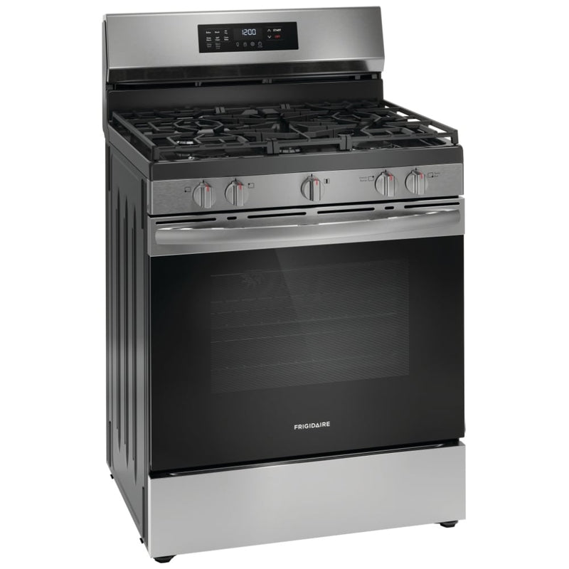 Frigidaire FCRG3083AS Gas Range, 5.3 cu. ft. Capacity, 30 inch Exterior Width, Self Clean, Convection, 5 Burners, Storage Drawer, Yes, 18,000 BTU Highest Burner, Stainless Steel colour