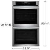 Frigidaire FCWD3030AS Double Wall Oven, 30 inch Exterior Width, Convection, 10.6 cu. ft. Capacity, Air Fry, Stainless Steel colour