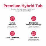 Frigidaire FDHP4336AS Dishwasher, 24 inch Exterior Width, 49 dB Decibel Level, Fully Integrated, Stainless Interior, 5 Wash Cycles, 12 Capacity (Place Settings), Hard Food Disposal, 2 Loading Racks, Stainless Steel colour