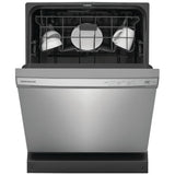 Frigidaire FDPC4314AS Dishwasher, 24 inch Exterior Width, 54 dB Decibel Level, Full Console, Plastic Interior, 4 Wash Cycles, 14 Capacity (Place Settings), Hard Food Disposal, 2 Loading Racks, Stainless Steel colour