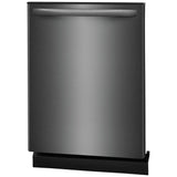 Frigidaire FDPH4316AD Dishwasher, 24 inch Exterior Width, 52 dB Decibel Level, Fully Integrated, Plastic Interior, 4 Wash Cycles, 14 Capacity (Place Settings), Hard Food Disposal, 2 Loading Racks, Black Stainless Steel colour