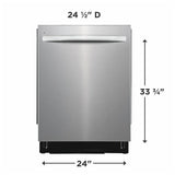 Frigidaire FDSH4502BF Dishwasher, 24 inch Exterior Width, 49 dB Decibel Level, Fully Integrated, Stainless Interior, 5 Wash Cycles, 14 Capacity (Place Settings), 3 Loading Racks, Stainless Steel colour
