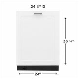 Frigidaire FDSR4501AP Dishwasher, 24 inch Exterior Width, 49 dB Decibel Level, Fully Integrated, Stainless Interior, Custom Panel Ready, 5 Wash Cycles, 14 Capacity (Place Settings), Hard Food Disposal, 3 Loading Racks, Panel Ready