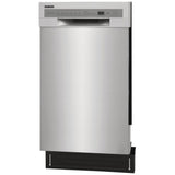 Frigidaire FFBD1831US Dishwasher, 18 inch Exterior Width, 52 dB Decibel Level, Full Console, Stainless Interior, 6 Wash Cycles, 8 Capacity (Place Settings), 2 Loading Racks, Stainless Steel colour
