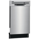Frigidaire FFBD1831US Dishwasher, 18 inch Exterior Width, 52 dB Decibel Level, Full Console, Stainless Interior, 6 Wash Cycles, 8 Capacity (Place Settings), 2 Loading Racks, Stainless Steel colour