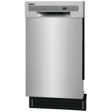 Frigidaire FFBD1831US Dishwasher, 18 inch Exterior Width, 52 dB Decibel Level, Full Console, Stainless Interior, 6 Wash Cycles, 8 Capacity (Place Settings), 2 Loading Racks, Stainless Steel colour