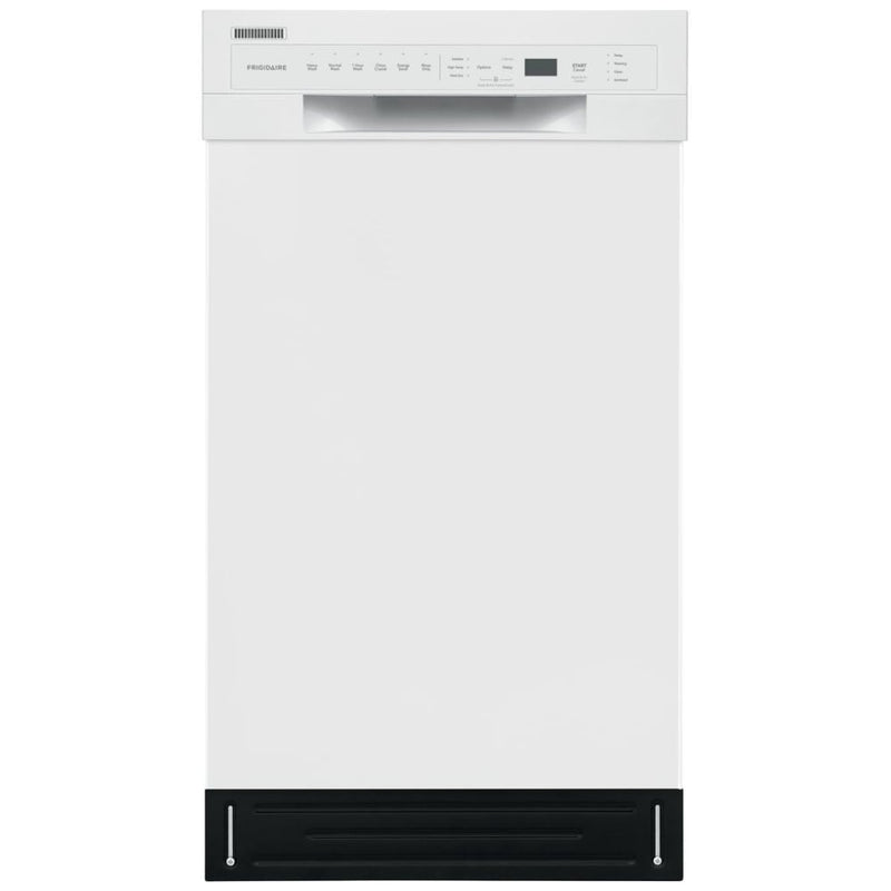Frigidaire FFBD1831UW Dishwasher, 18 inch Exterior Width, 52 dB Decibel Level, Full Console, Stainless Interior, 6 Wash Cycles, 8 Capacity (Place Settings), 2 Loading Racks, White colour