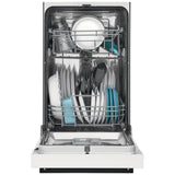Frigidaire FFBD1831UW Dishwasher, 18 inch Exterior Width, 52 dB Decibel Level, Full Console, Stainless Interior, 6 Wash Cycles, 8 Capacity (Place Settings), 2 Loading Racks, White colour