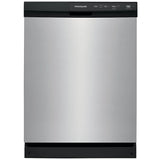 Frigidaire FFCD2413US Dishwasher, 24 inch Exterior Width, 55 dB Decibel Level, Full Console, Plastic Interior, 3 Wash Cycles, 14 Capacity (Place Settings), Hard Food Disposal, 2 Loading Racks, Stainless Steel colour