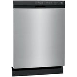 Frigidaire FFCD2413US Dishwasher, 24 inch Exterior Width, 55 dB Decibel Level, Full Console, Plastic Interior, 3 Wash Cycles, 14 Capacity (Place Settings), Hard Food Disposal, 2 Loading Racks, Stainless Steel colour