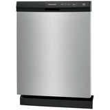 Frigidaire FFCD2413US Dishwasher, 24 inch Exterior Width, 55 dB Decibel Level, Full Console, Plastic Interior, 3 Wash Cycles, 14 Capacity (Place Settings), Hard Food Disposal, 2 Loading Racks, Stainless Steel colour