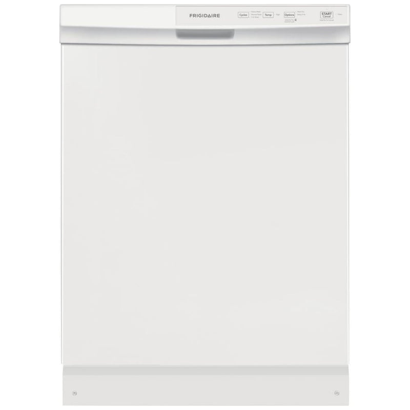Frigidaire FFCD2413UW Dishwasher, 24 inch Exterior Width, 55 dB Decibel Level, Full Console, Plastic Interior, 3 Wash Cycles, 14 Capacity (Place Settings), Hard Food Disposal, 2 Loading Racks, White colour