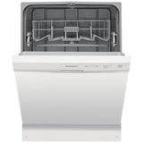 Frigidaire FFCD2413UW Dishwasher, 24 inch Exterior Width, 55 dB Decibel Level, Full Console, Plastic Interior, 3 Wash Cycles, 14 Capacity (Place Settings), Hard Food Disposal, 2 Loading Racks, White colour