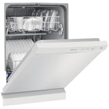 Frigidaire FFCD2413UW Dishwasher, 24 inch Exterior Width, 55 dB Decibel Level, Full Console, Plastic Interior, 3 Wash Cycles, 14 Capacity (Place Settings), Hard Food Disposal, 2 Loading Racks, White colour