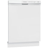 Frigidaire FFCD2413UW Dishwasher, 24 inch Exterior Width, 55 dB Decibel Level, Full Console, Plastic Interior, 3 Wash Cycles, 14 Capacity (Place Settings), Hard Food Disposal, 2 Loading Racks, White colour