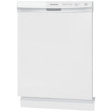 Frigidaire FFCD2413UW Dishwasher, 24 inch Exterior Width, 55 dB Decibel Level, Full Console, Plastic Interior, 3 Wash Cycles, 14 Capacity (Place Settings), Hard Food Disposal, 2 Loading Racks, White colour