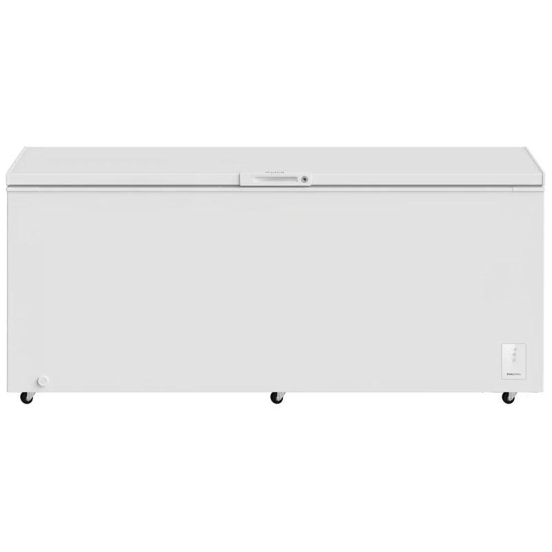 Frigidaire FFCL2562AW Chest Freezer, 80 inch Width, 25 cu. ft. Capacity, Manual, ENERGY STAR Certified, Interior Light (Freezer), Convertible Fridge/Freezer, White colour