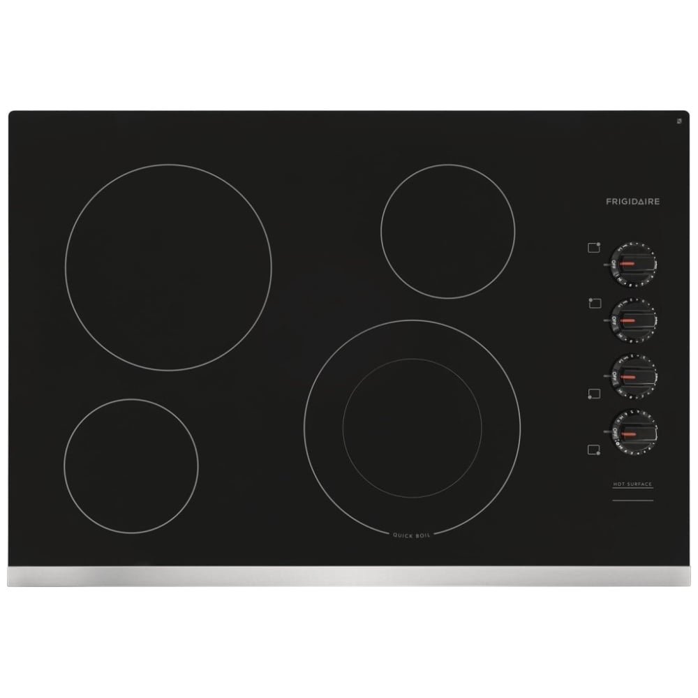 Frigidaire FFEC3025US Electric Cooktop, 30 inch Exterior Width, 4 Burners, 3,000 W Highest Element, Black colour