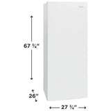 Frigidaire FFUE1326AW Upright Freezer, 28 inch Width, 13 cu. ft. Capacity, Frost Free, Interior Light (Freezer), Convertible Fridge/Freezer, White colour
