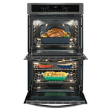 Frigidaire Gallery FGET3065PD Double Wall Oven, 30 inch Exterior Width, Both Ovens Convection, Both Ovens Self Clean, 9.2 cu. ft. Capacity, Temperature Probe, Black Stainless Steel colour