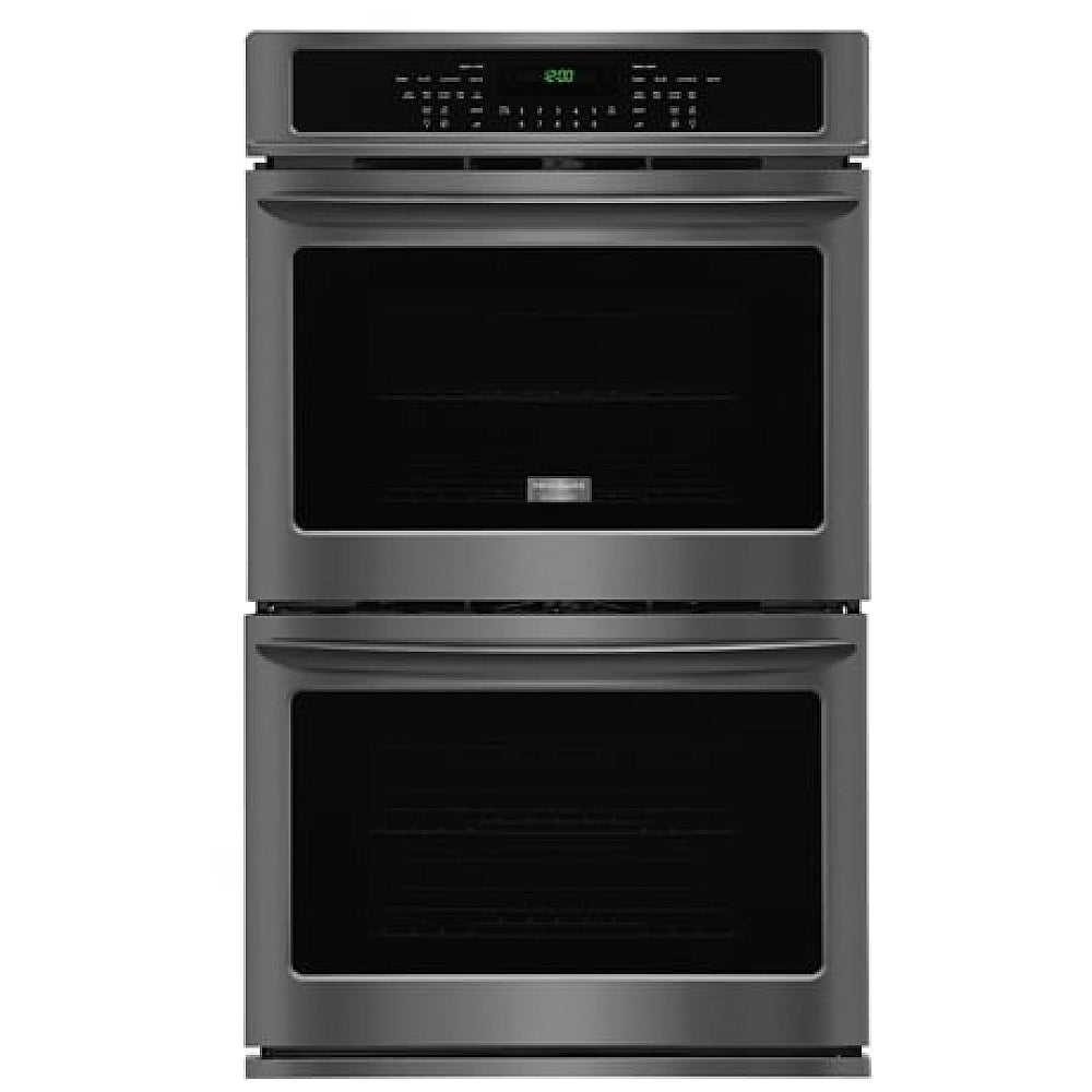 Frigidaire Gallery FGET3065PD Double Wall Oven, 30 inch Exterior Width, Both Ovens Convection, Both Ovens Self Clean, 9.2 cu. ft. Capacity, Temperature Probe, Black Stainless Steel colour
