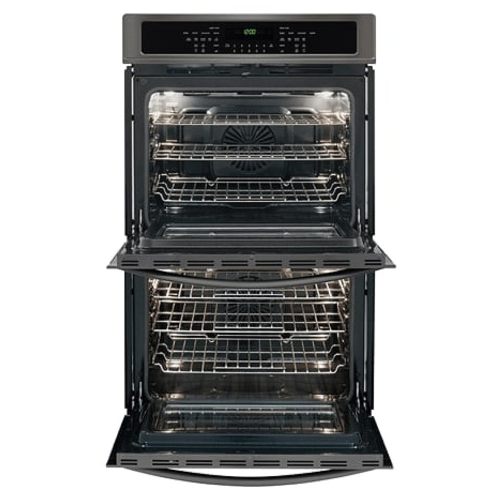 Frigidaire Gallery FGET3065PD Double Wall Oven, 30 inch Exterior Width, Both Ovens Convection, Both Ovens Self Clean, 9.2 cu. ft. Capacity, Temperature Probe, Black Stainless Steel colour