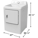 Frigidaire FLVG7000AW Gas Dryer, 7 cu. ft. Dryer Capacity, 8 Dry Cycles, 4 Temperature Settings, Vented, White colour