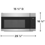 Frigidaire FMOS174CBS Over the Range Microwave, 30 inch Exterior Width, 1.7 cu. ft. Capacity, 300 CFM, 1,000 W Watts, LED, Stainless Steel colour