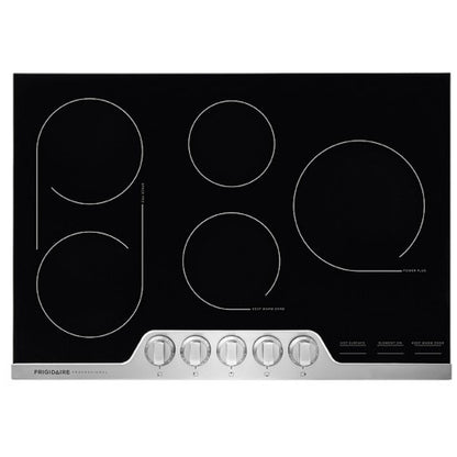 Frigidaire Professional FPEC3077RF Electric Cooktop, 30 inch Exterior Width, 5 Burners, 3,200 W Highest Element, Stainless Steel colour