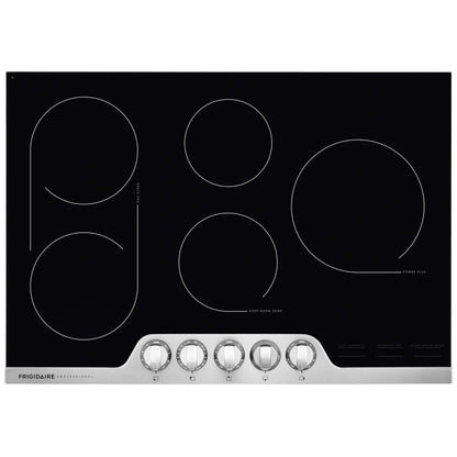 Frigidaire Professional FPEC3077RF Electric Cooktop, 30 inch Exterior Width, 5 Burners, 3,200 W Highest Element, Stainless Steel colour