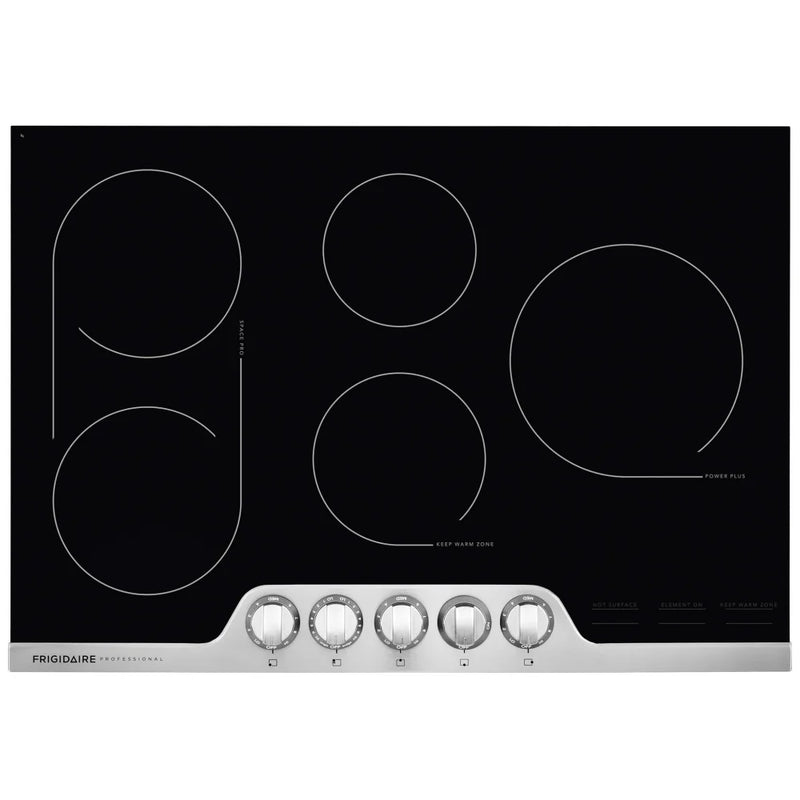 Frigidaire Professional FPEC3077RF Electric Cooktop, 30 inch Exterior Width, 5 Burners, 3,200 W Highest Element, Stainless Steel colour