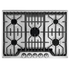 Frigidaire Professional FPGC3077RS Gas Cooktop, 30 inch Exterior Width, 5 Burners, 17,000 BTU Highest Burner, Stainless Steel colour