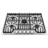 Frigidaire Professional FPGC3077RS Gas Cooktop, 30 inch Exterior Width, 5 Burners, 17,000 BTU Highest Burner, Stainless Steel colour