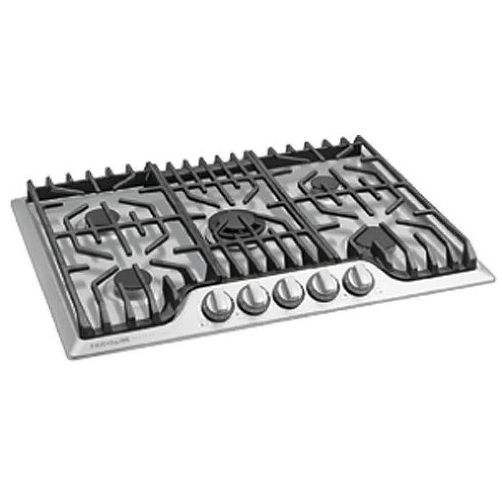 Frigidaire Professional FPGC3077RS Gas Cooktop, 30 inch Exterior Width, 5 Burners, 17,000 BTU Highest Burner, Stainless Steel colour