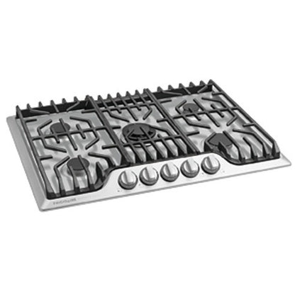 Frigidaire Professional FPGC3077RS Gas Cooktop, 30 inch Exterior Width, 5 Burners, 17,000 BTU Highest Burner, Stainless Steel colour