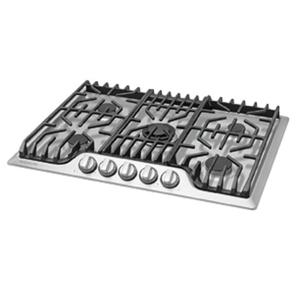 Frigidaire Professional FPGC3077RS Gas Cooktop, 30 inch Exterior Width, 5 Burners, 17,000 BTU Highest Burner, Stainless Steel colour