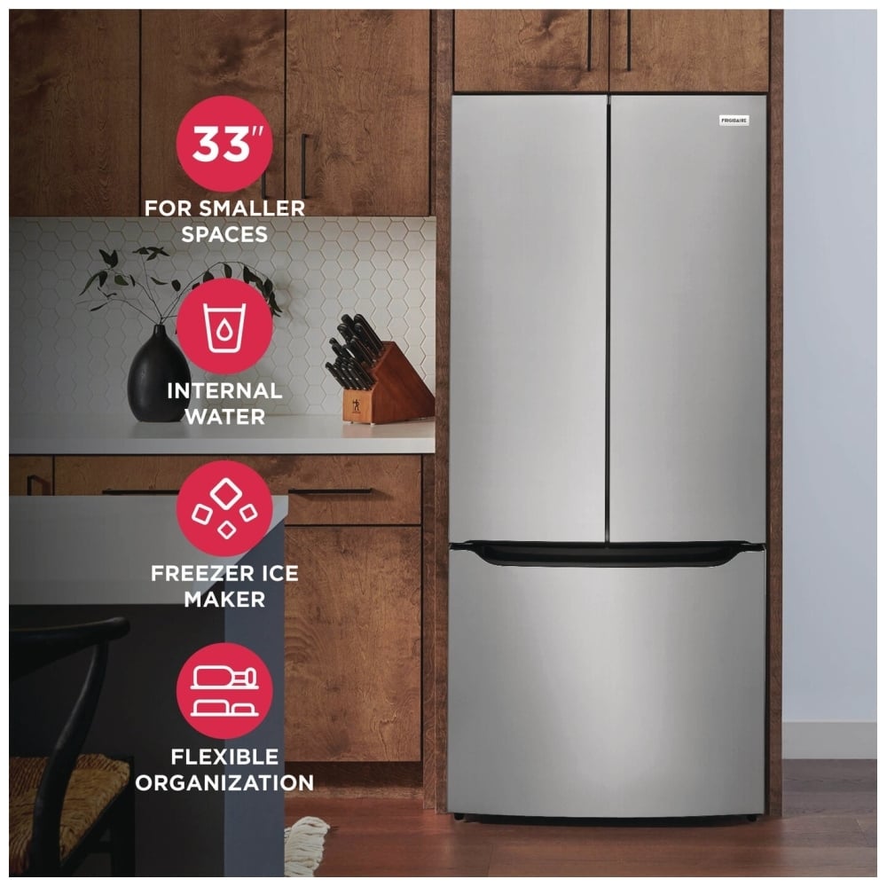 Frigidaire 33" French Door Refrigerator 19.6 Cu. Ft. Counter-Depth FRFG2033AV