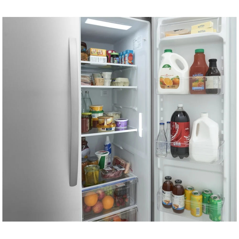 Frigidaire FRSN2610AF Side by Side Refrigerator, 36 inch Width, 26 cu. ft. Capacity, ENERGY STAR Certified, Stainless Steel colour, CrispSeal® Plus Crispers, Even Temp™ Cooling, Smudge-Proof®