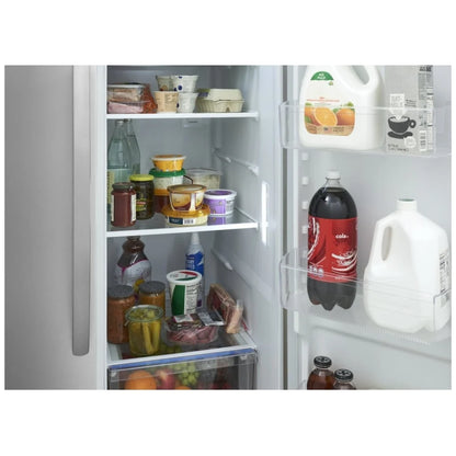 Frigidaire FRSN2610AF Side by Side Refrigerator, 36 inch Width, 26 cu. ft. Capacity, ENERGY STAR Certified, Stainless Steel colour, CrispSeal® Plus Crispers, Even Temp™ Cooling, Smudge-Proof®